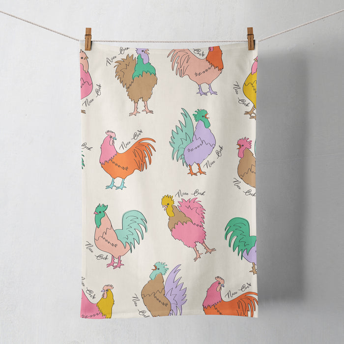 Printed Tea Towel - Nice Cock