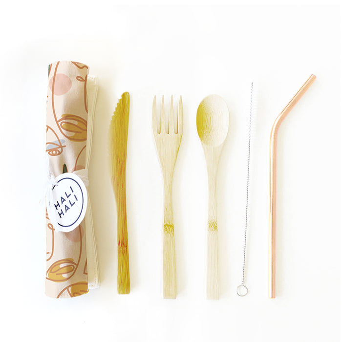 Eco Friendly 6 pc Reusable Cutlery Set - Theatrical