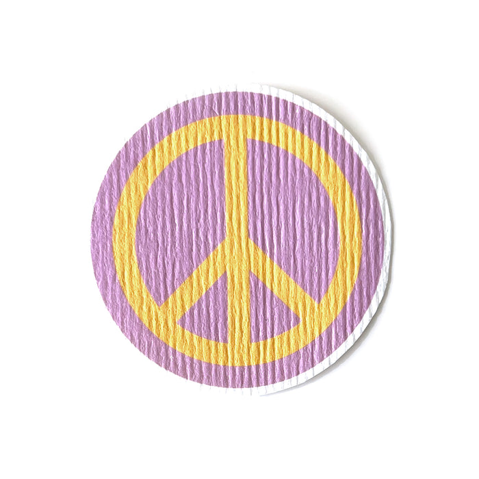 3pc Set of Round Reusable Dishcloths- Peace & Love