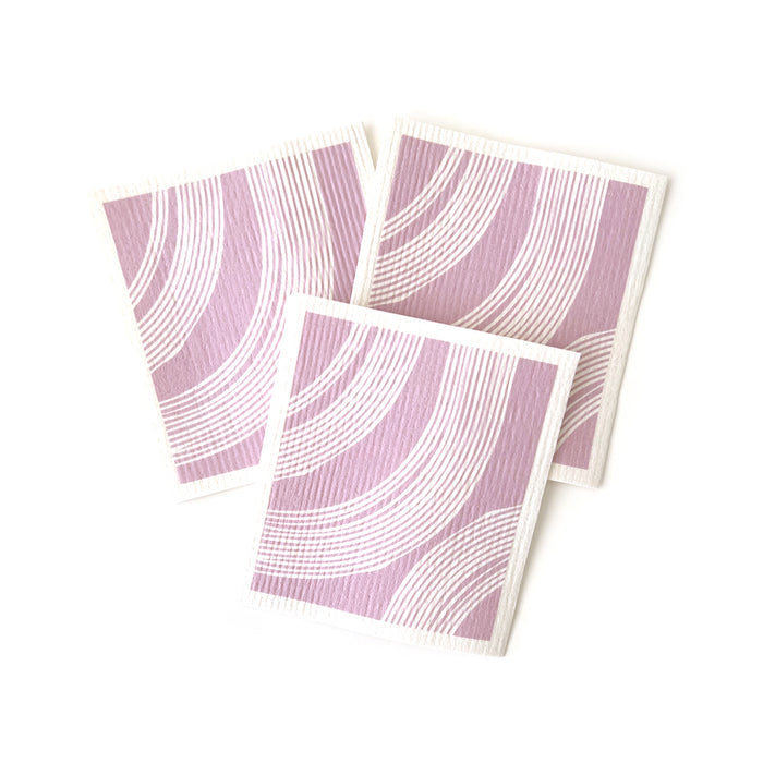 3pc Set of Reusable Dishcloths- Rainbow Dreams Lilac