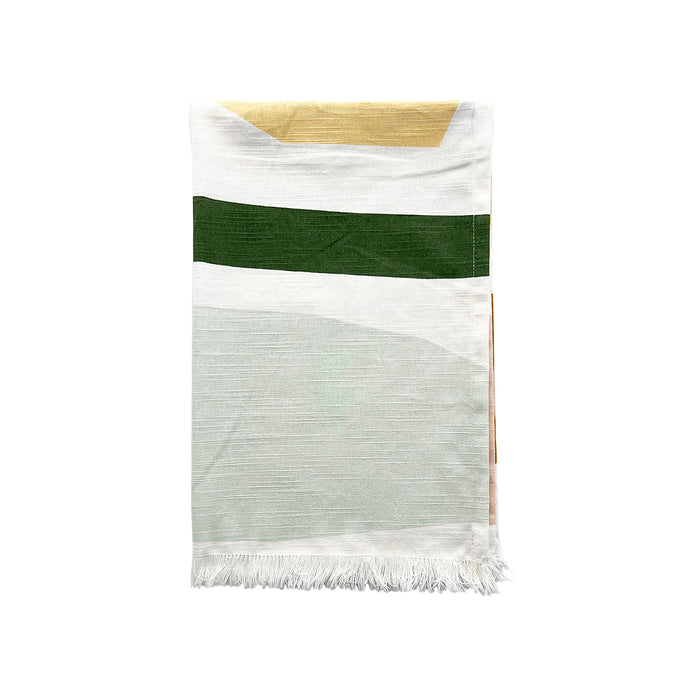 Textured Tea Towel - Color Block (fringed edge)